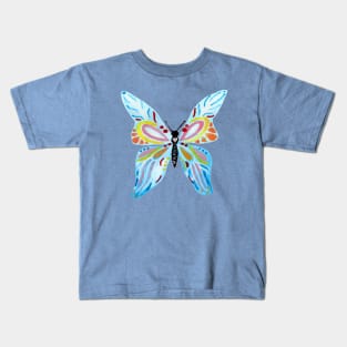 Blue Butterfly Kids T-Shirt